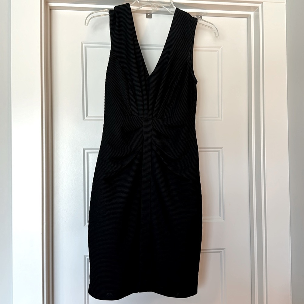 Express rib knit zipper back vneck dress 4